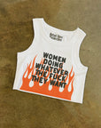 Women Doing Whatever Flame Crop Tank